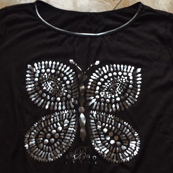 Bellagio Las Vegas black/silver butterfly appliqué - Picture 2 of 8